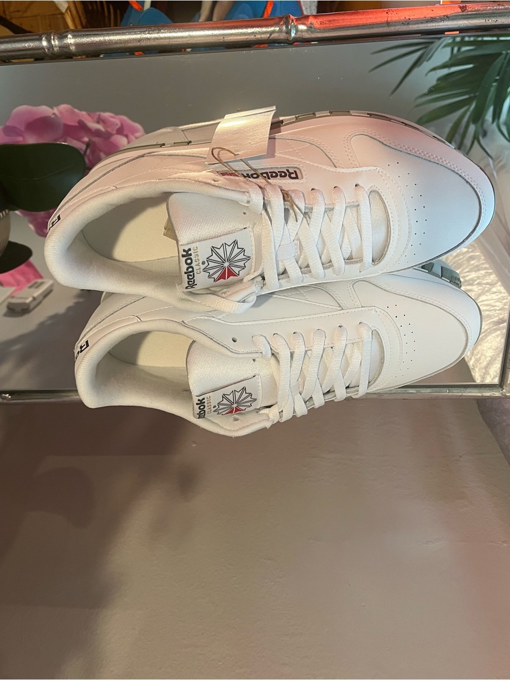 Reebok White Low-Top Leather Sneakers